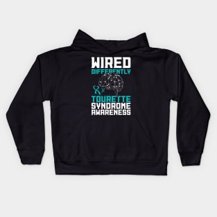 Tourette Syndrome Awareness Sayings Wired Differently Kids Hoodie